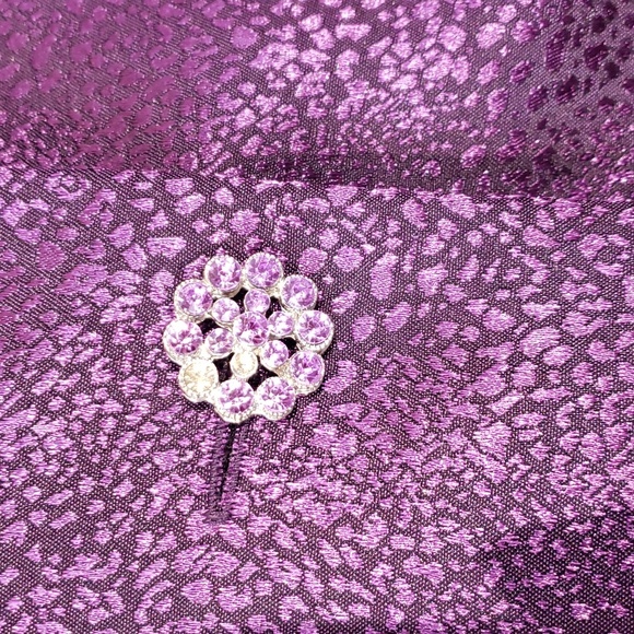 2 piece suit purple metallic blazer&skirt set size 22W. - Picture 4 of 13